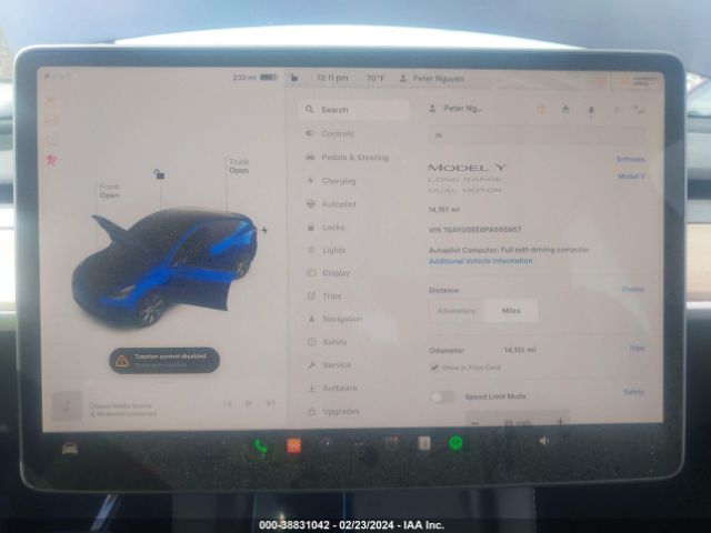 Photo 6 VIN: 7SAYGDEE6PA065957 - TESLA MODEL Y 