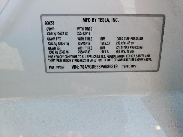 Photo 11 VIN: 7SAYGDEE6PA089319 - TESLA MODEL Y 