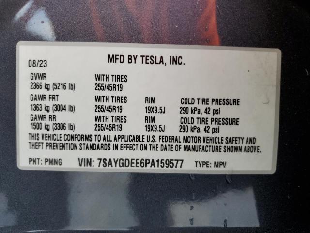 Photo 11 VIN: 7SAYGDEE6PA159577 - TESLA MODEL Y 