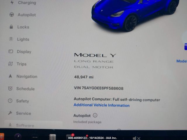 Photo 6 VIN: 7SAYGDEE6PF588608 - TESLA MODEL Y 