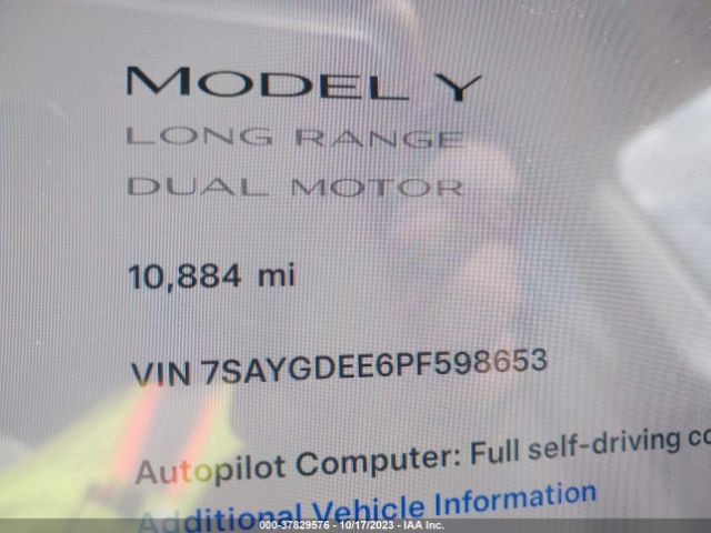 Photo 6 VIN: 7SAYGDEE6PF598653 - TESLA MODEL Y 