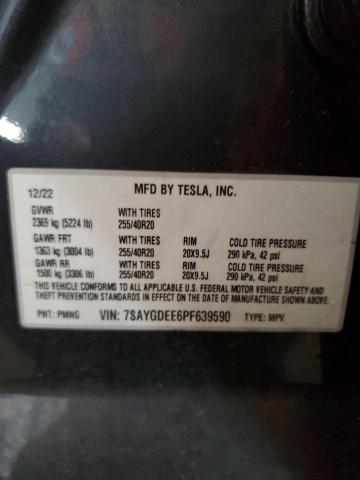 Photo 12 VIN: 7SAYGDEE6PF639590 - TESLA MODEL Y 