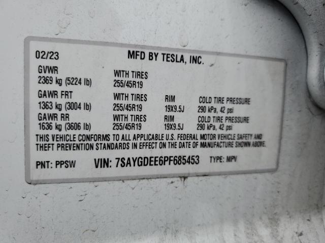 Photo 11 VIN: 7SAYGDEE6PF685453 - TESLA MODEL Y 