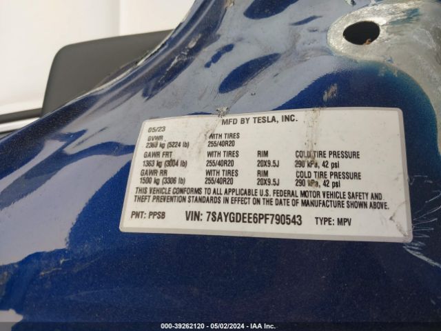 Photo 8 VIN: 7SAYGDEE6PF790543 - TESLA MODEL Y 