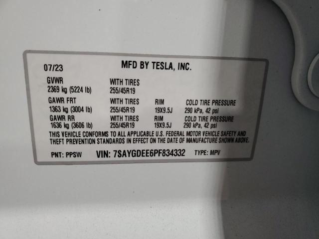 Photo 11 VIN: 7SAYGDEE6PF834332 - TESLA MODEL Y 