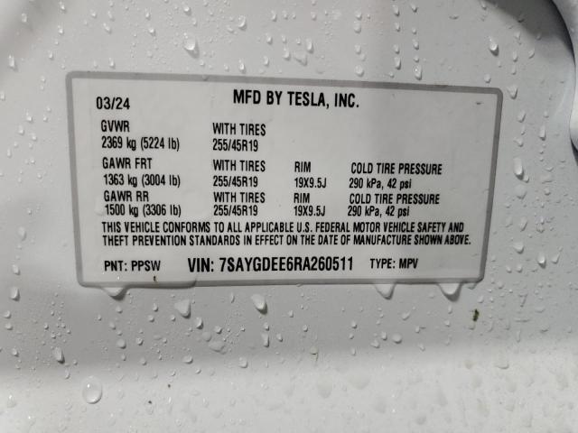 Photo 13 VIN: 7SAYGDEE6RA260511 - TESLA MODEL Y 