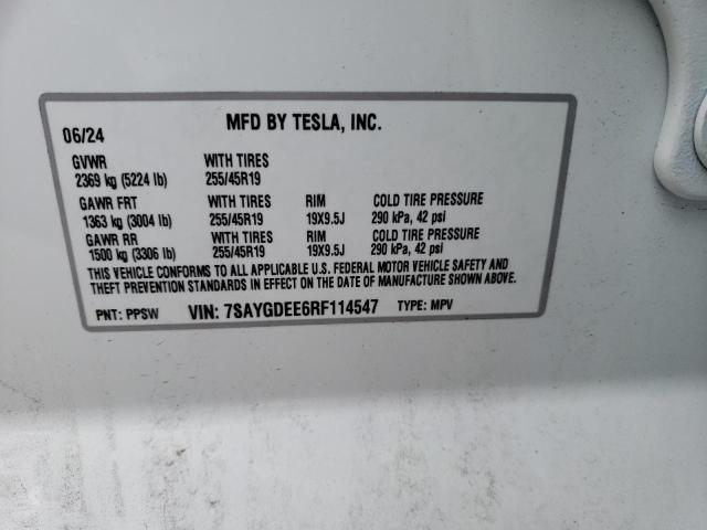 Photo 13 VIN: 7SAYGDEE6RF114547 - TESLA MODEL Y 