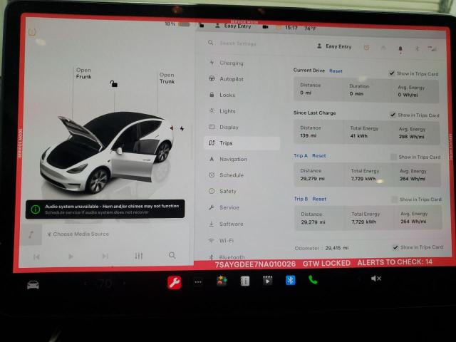 Photo 8 VIN: 7SAYGDEE7NA010026 - TESLA MODEL Y 