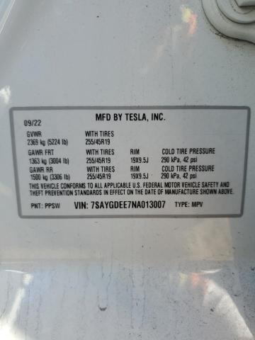 Photo 11 VIN: 7SAYGDEE7NA013007 - TESLA MODEL Y 