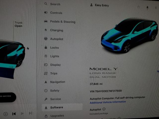 Photo 8 VIN: 7SAYGDEE7NF317800 - TESLA MODEL Y 