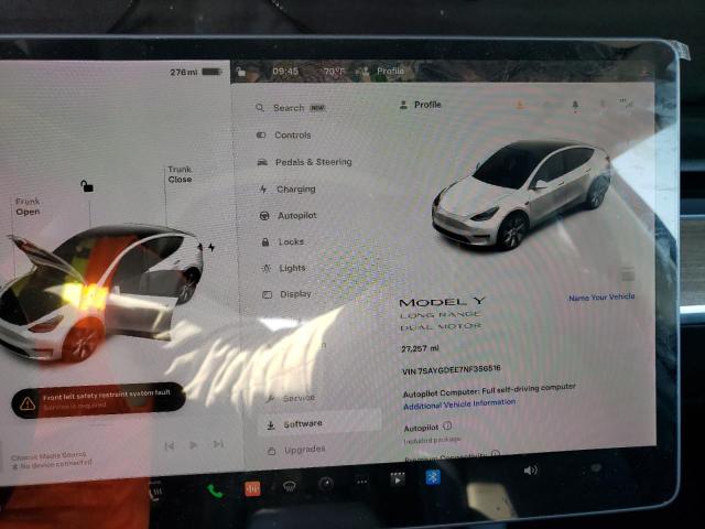 Photo 8 VIN: 7SAYGDEE7NF356516 - TESLA MODEL Y 