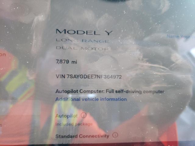 Photo 7 VIN: 7SAYGDEE7NF364972 - TESLA MODEL Y 