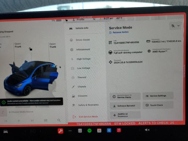 Photo 8 VIN: 7SAYGDEE7NF480656 - TESLA MODEL Y 