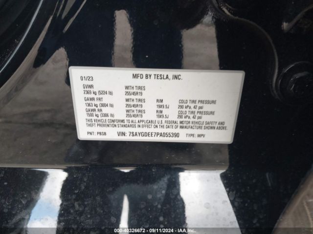 Photo 8 VIN: 7SAYGDEE7PA055390 - TESLA MODEL Y 