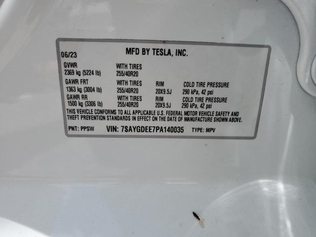 Photo 12 VIN: 7SAYGDEE7PA140035 - TESLA MODEL Y 