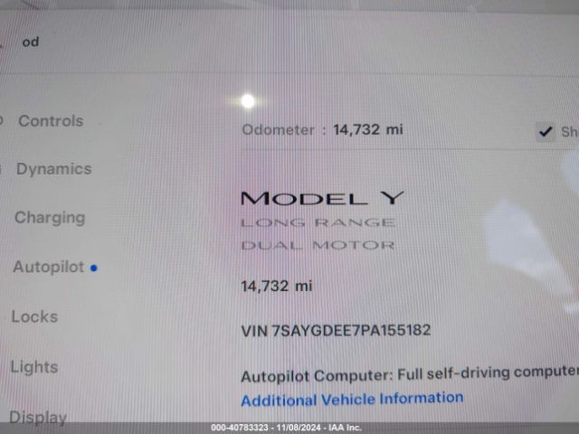 Photo 6 VIN: 7SAYGDEE7PA155182 - TESLA MODEL Y 