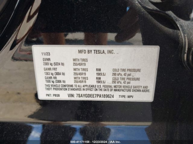 Photo 8 VIN: 7SAYGDEE7PA189624 - TESLA MODEL Y 