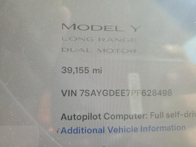 Photo 8 VIN: 7SAYGDEE7PF628498 - TESLA MODEL Y 