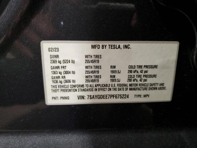 Photo 12 VIN: 7SAYGDEE7PF675224 - TESLA MODEL Y 