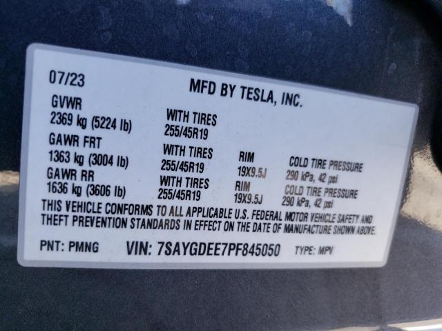 Photo 11 VIN: 7SAYGDEE7PF845050 - TESLA MODEL Y 