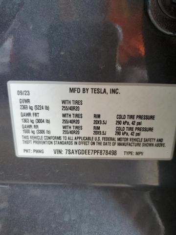 Photo 11 VIN: 7SAYGDEE7PF878498 - TESLA MODEL Y 