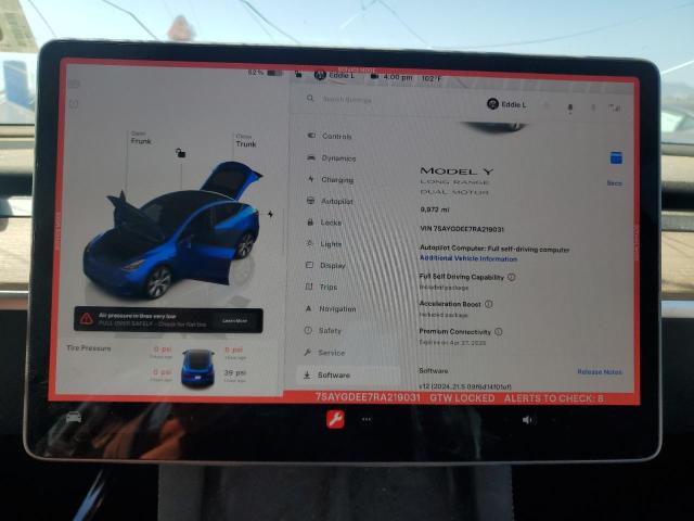 Photo 8 VIN: 7SAYGDEE7RA219031 - TESLA MODEL Y 