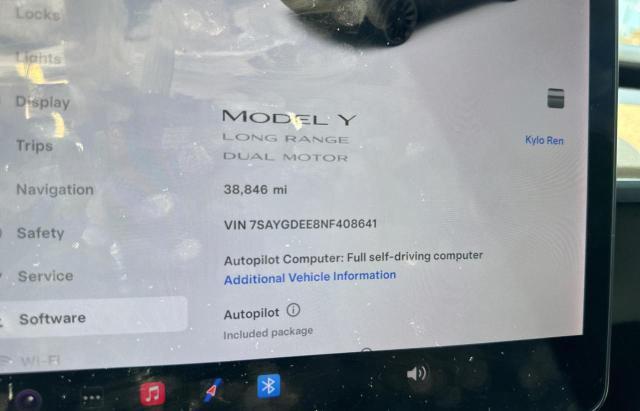 Photo 7 VIN: 7SAYGDEE8NF408641 - TESLA MODEL Y 