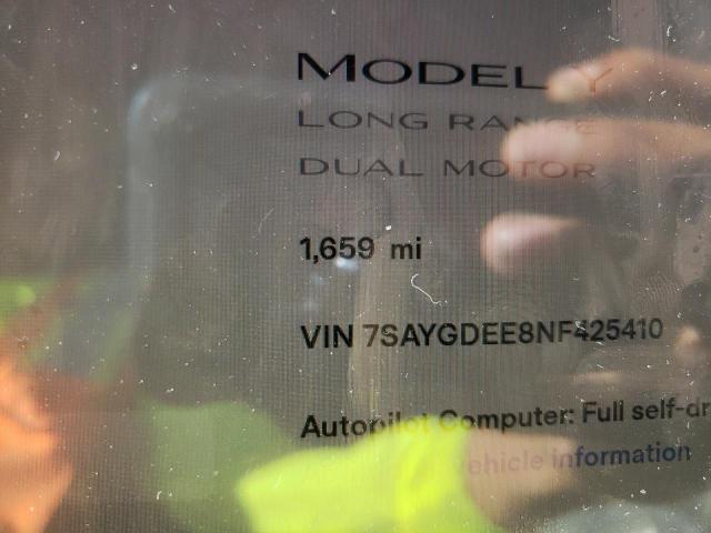 Photo 7 VIN: 7SAYGDEE8NF425410 - TESLA MODEL Y 