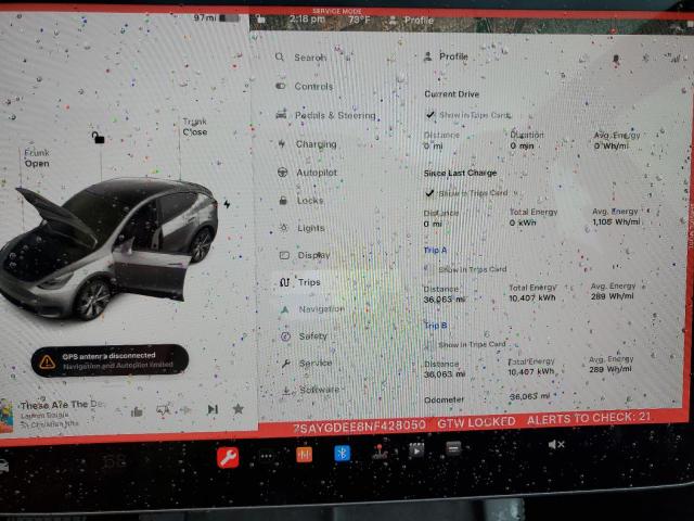 Photo 8 VIN: 7SAYGDEE8NF428050 - TESLA MODEL Y 