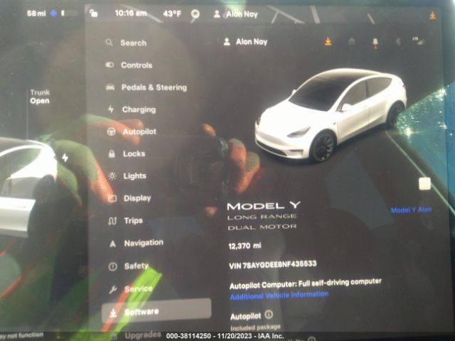 Photo 6 VIN: 7SAYGDEE8NF435533 - TESLA MODEL Y 