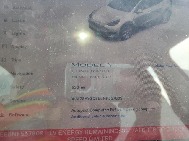 Photo 7 VIN: 7SAYGDEE8NF557809 - TESLA MODEL Y 