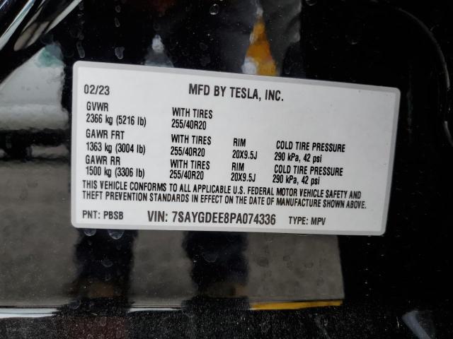 Photo 11 VIN: 7SAYGDEE8PA074336 - TESLA MODEL Y 