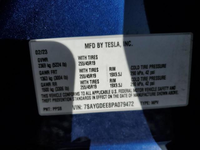 Photo 11 VIN: 7SAYGDEE8PA079472 - TESLA MODEL Y 