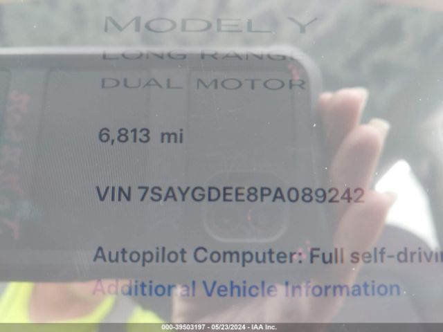 Photo 6 VIN: 7SAYGDEE8PA089242 - TESLA MODEL Y 