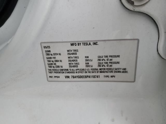 Photo 11 VIN: 7SAYGDEE8PA118741 - TESLA MODEL Y 