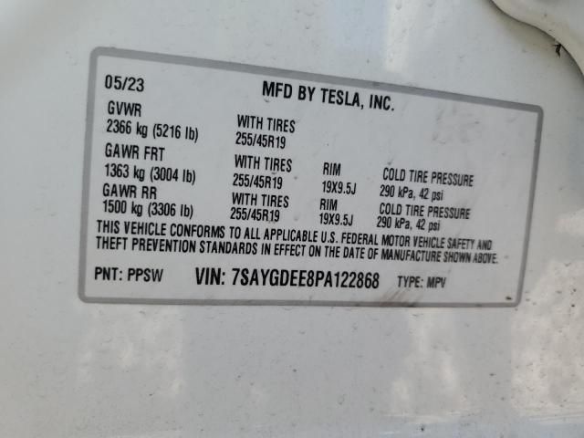 Photo 11 VIN: 7SAYGDEE8PA122868 - TESLA MODEL Y 