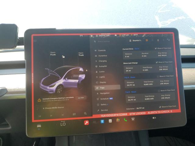 Photo 8 VIN: 7SAYGDEE8PA122868 - TESLA MODEL Y 