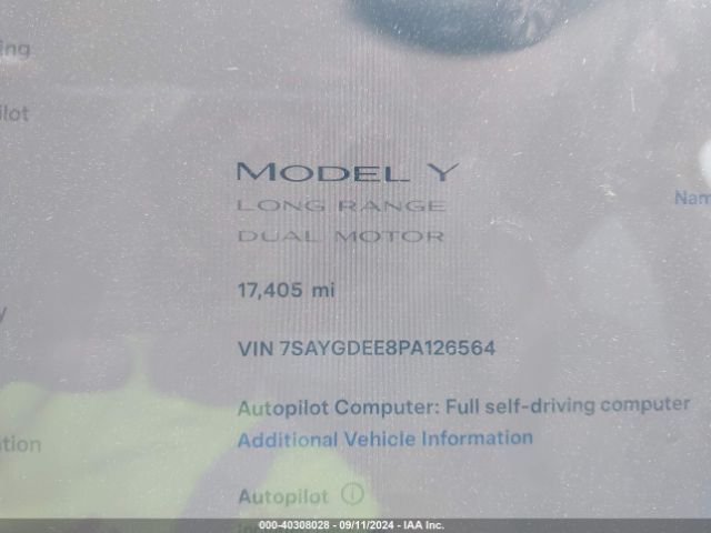 Photo 6 VIN: 7SAYGDEE8PA126564 - TESLA MODEL Y 