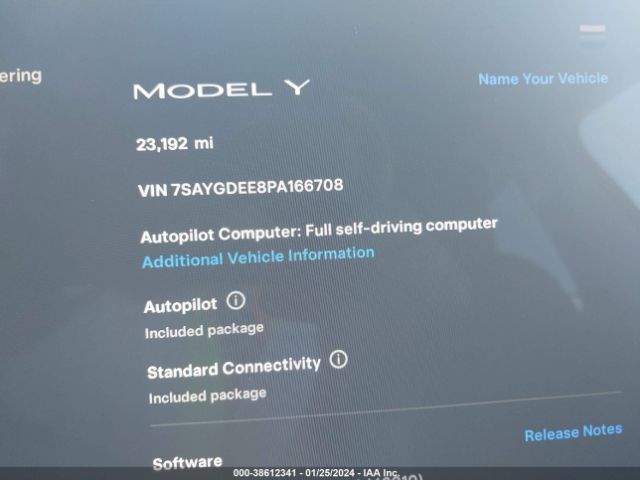 Photo 6 VIN: 7SAYGDEE8PA166708 - TESLA MODEL Y 