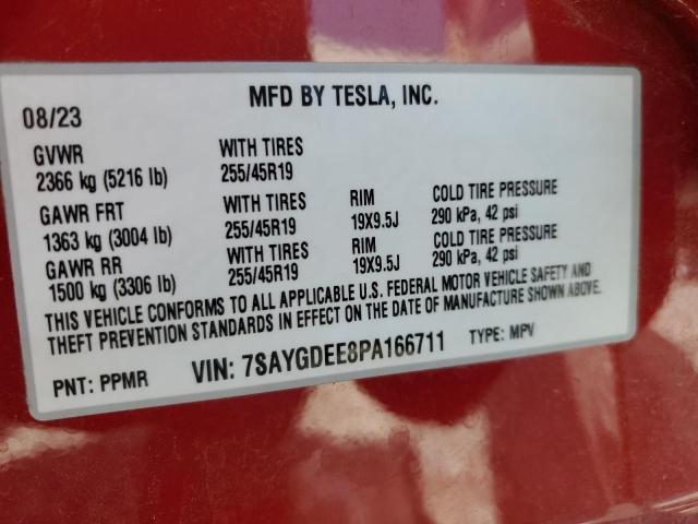 Photo 13 VIN: 7SAYGDEE8PA166711 - TESLA MODEL Y 