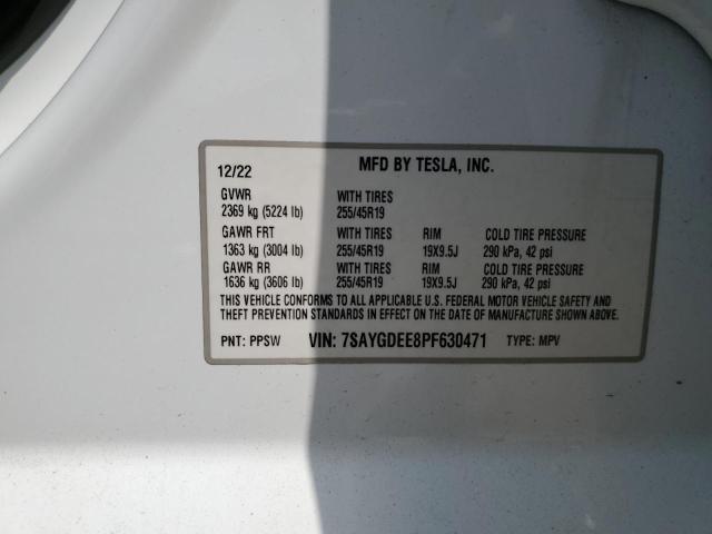 Photo 11 VIN: 7SAYGDEE8PF630471 - TESLA MODEL Y 