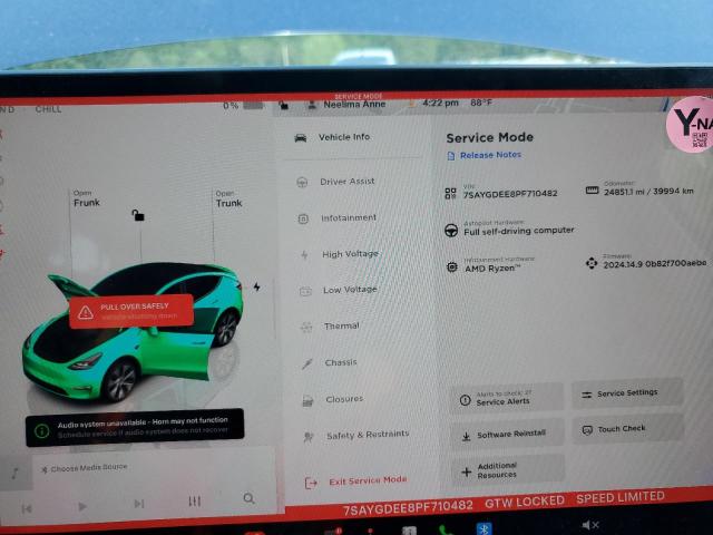 Photo 8 VIN: 7SAYGDEE8PF710482 - TESLA MODEL Y 