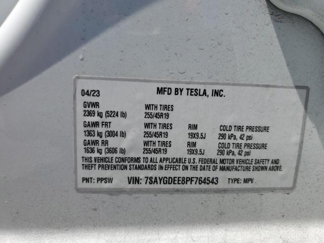 Photo 11 VIN: 7SAYGDEE8PF764543 - TESLA MODEL Y 