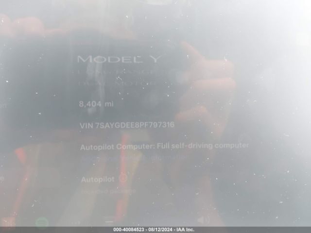 Photo 6 VIN: 7SAYGDEE8PF797316 - TESLA MODEL Y 