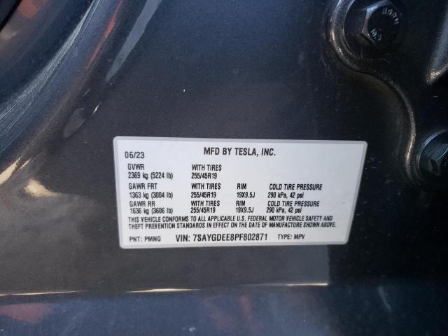 Photo 12 VIN: 7SAYGDEE8PF802871 - TESLA MODEL Y 