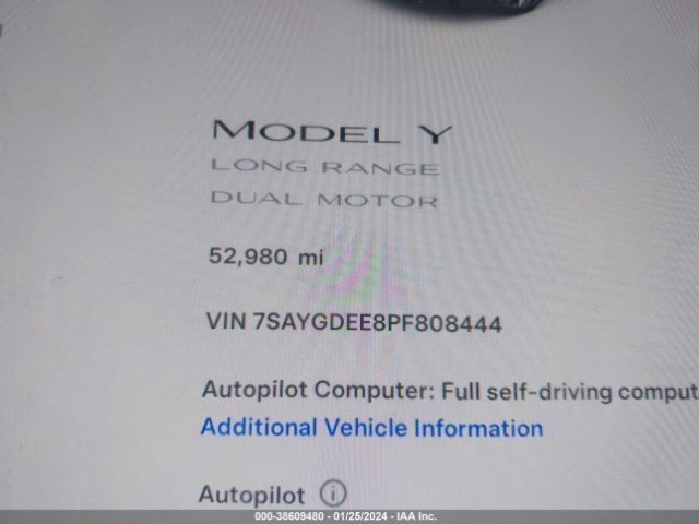 Photo 6 VIN: 7SAYGDEE8PF808444 - TESLA MODEL Y 