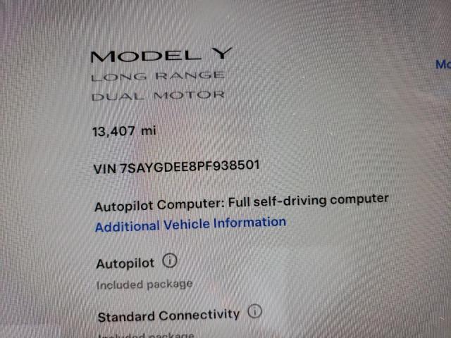 Photo 8 VIN: 7SAYGDEE8PF938501 - TESLA MODEL Y 