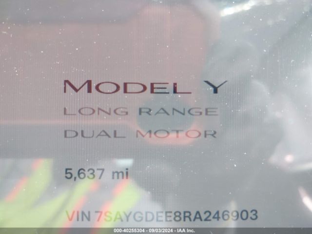 Photo 6 VIN: 7SAYGDEE8RA246903 - TESLA MODEL Y 