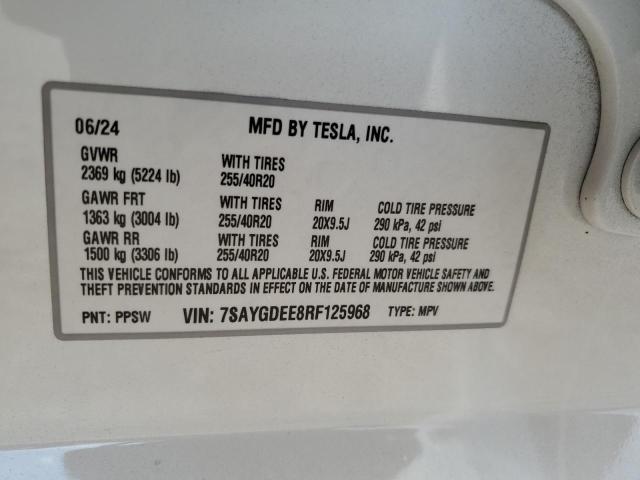 Photo 11 VIN: 7SAYGDEE8RF125968 - TESLA MODEL Y 