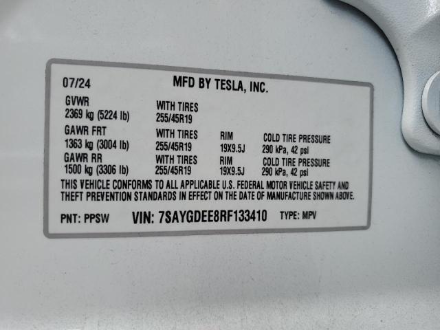 Photo 11 VIN: 7SAYGDEE8RF133410 - TESLA MODEL Y 